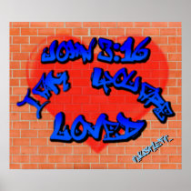 John 3:16 Graffiti Poster