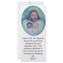 John 3:16 Jesus Loves You and Me scripture card Rack Card Design