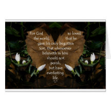 john 3:16 king james on heart leaf cards