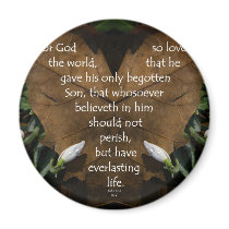 john 3:16 king james on heart leaf refrigerator magnet