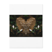 john 3:16 king james on heart leaf postcards
