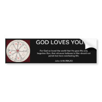 John 3:16 Mandala Bumper Stickers
