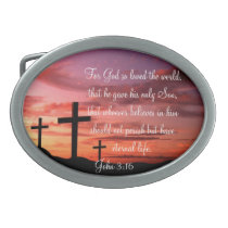 John 3:16 oval belt buckles