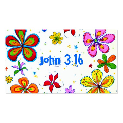 John 3:16 Scripture Memory Card, Bright Business Card (front side)