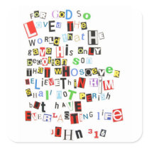 John 3:16 Square Sticker
