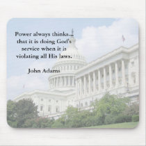 John Adams on Government and God Mousepad