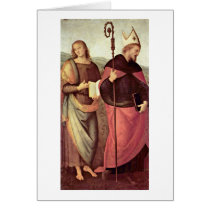 John Baptist And St.Augustine By Pietro Perugino Cards