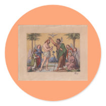 JOHN BAPTIZING JESUS ROUND STICKER