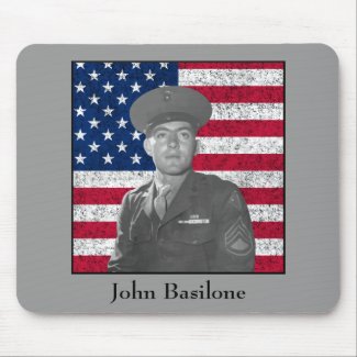 John Basilone and The US Flag mousepad