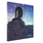 John Bauer King of Troll Mountain in Blue Stretched Canvas Prints