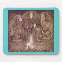 John Bauer - Trolls with an abducted princess Mousepad