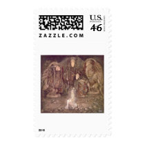 John Bauer - Trolls with an abducted princess postage