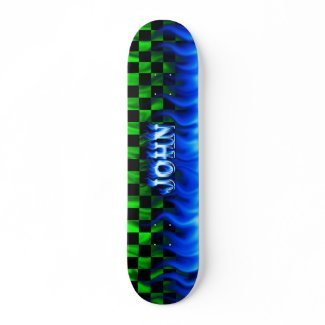 james blue ghost flame design by skatersollie skateboard