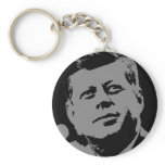 John F. Kennedy  black and grey silhouette Keychains