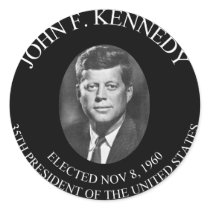 JOHN F. KENNEDY PRESIDENTIAL COIN ............... ROUND STICKER