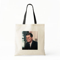 John F. Kennedy White House Color Portrait Tote Bags