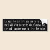 John Galt Oath bumper sticker