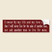 John Galt Oath bumper sticker