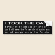 John Galt Oath bumper sticker