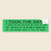 John Galt Oath bumper sticker