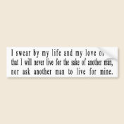 John Galt Oath bumper sticker