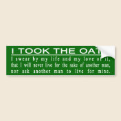 John Galt Oath bumper sticker