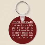 John Galt Oath keychain