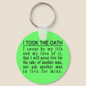 John Galt Oath keychain