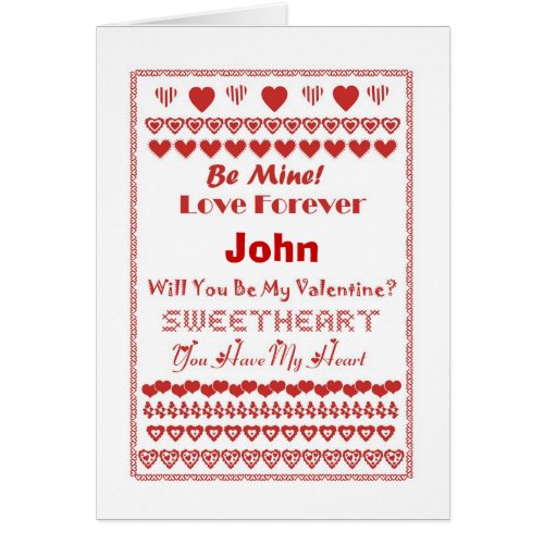 John Happy Valentine's Day Hearts Hearts Hearts