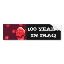 John McCain 100 Years Bumper Sticker bumper stickers