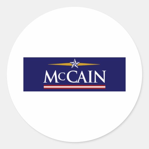 JOHN MCCAIN 2008 ROUND STICKER