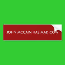 JOHN MCCAIN HAS MAD COW bumper stickers by VIKINGJIM JOHN MCCAIN HAS MAD COW bumper stickers