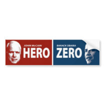 John McCain Hero Bumper Sticker bumper stickers by repswag John McCain Hero Bumper Sticker bumper stickers