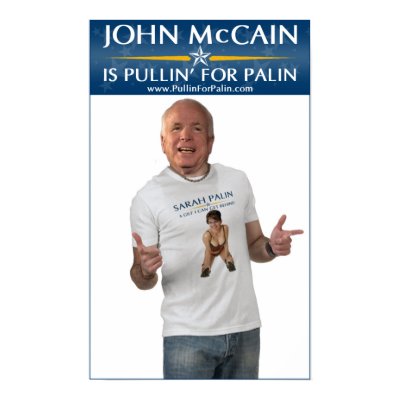 John McCain Is Pullin' For Palin Poster by monkeyclown