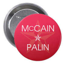 John McCain * Sarah Palin Pinback Button