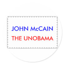 JOHN McCAIN: THE UNOBAMA Almost a stamp stickers