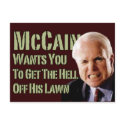 John McCain's Lawn postcards