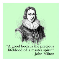 John Milton Portrait and Quote Poster posters by Scarebaby John Milton Portrait and Quote Poster posters
