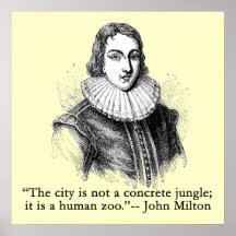 John Milton Poster with Portrait and Quote
