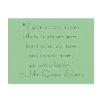 John Quincy Adams Leadership Quote Postcards