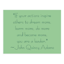 John Quincy Adams Leadership Quote postcards