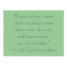 John Quincy Adams Leadership Quote Postcards