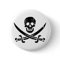 John Rackham (Calico Jack) Pirate Flag Jolly Roger Pins