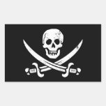 John Rackham (Calico Jack) Pirate Flag Jolly Roger Rectangular Sticker