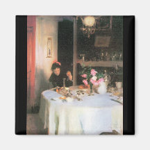 John Singer Sargent - The breakfast table Magnet