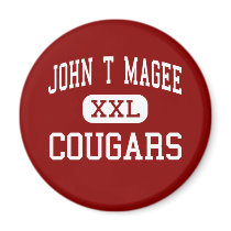 John T Magee - Cougars - Middle - Round Lake magnets by customteamsportswear John T Magee - Cougars - Middle - Round Lake magnets