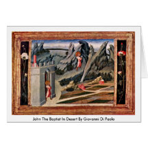 John The Baptist In Desert By Giovanni Di Paolo Card