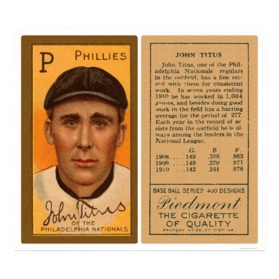 John Titus Phillies Baseball 1911 Print by lc_baseball