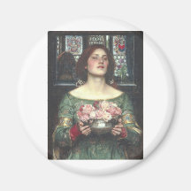 John W Waterhouse - Gather Ye Rosebuds (1908) Fridge Magnets