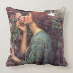John W. Waterhouse Pre-Raphaelite Rose Pillow